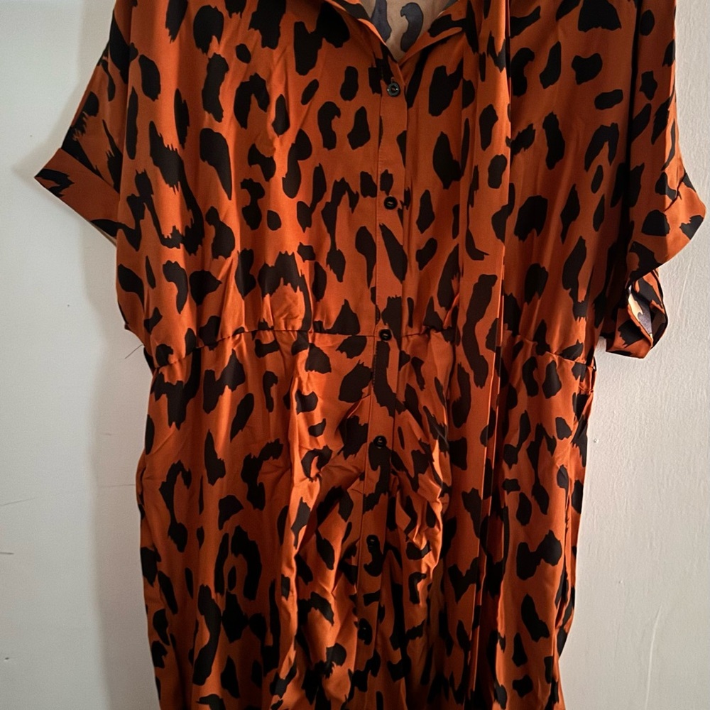 Leopard Print Button-Up Dress